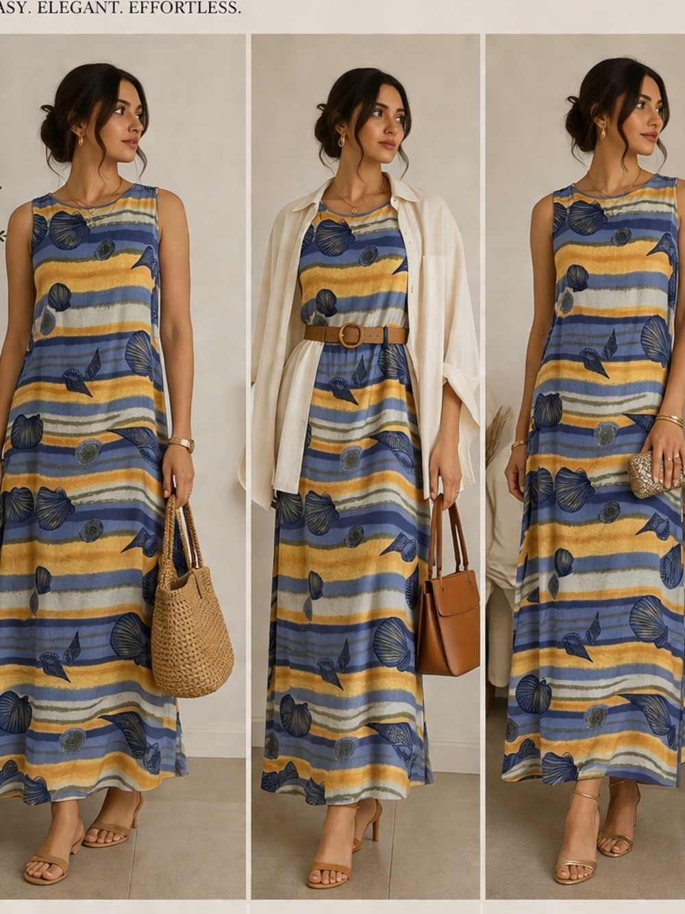 Kylani Bay Striped Silk Maxi Dress